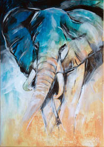 Elefant Acryl 70x100 cm